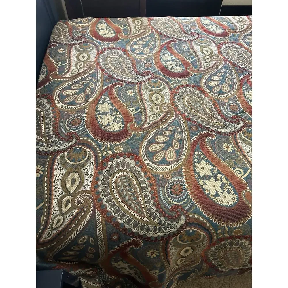 EUC Pier 1 Imports Earth Tones Paisley floral King Comforter Shams Retired